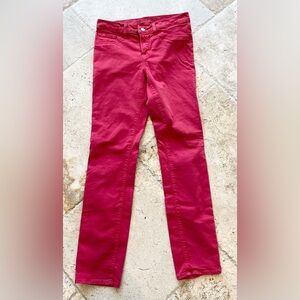 J Brand Mid Rise Skinny Leg Bright Red Jeans 27